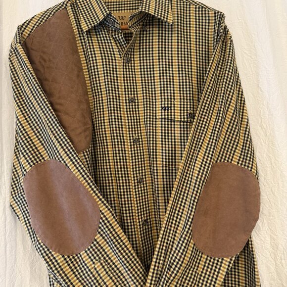 King Ranch Other - King Ranch - Quilted Shoulder & Elbows Mens L Plaid Shooting Dress Shirt NWOT